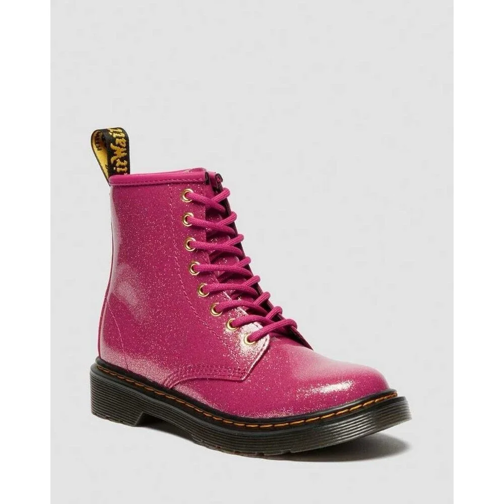 New Dr Marten Airwair Glitter Pink Fuchsia Big Girls Boots 1460 Sz Us 4 Uk 3